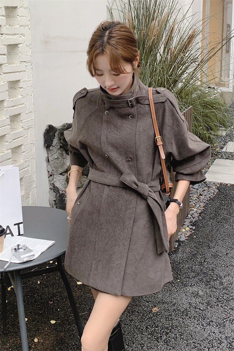 【新款】24秋韩系宽松短款风衣6611-P165-K258,女装风衣,2C305