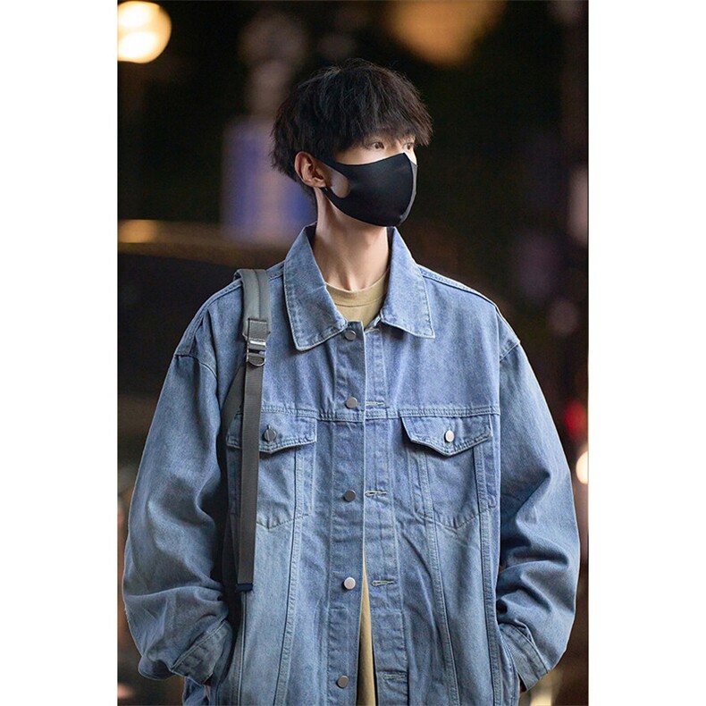 得物港风高品质重磅男士纯色牛仔夹克外套男JK741-P6898，男装工装外套，星座912-1（原星座914-5）