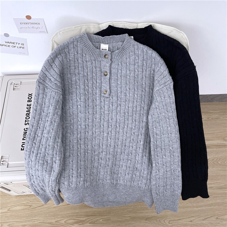 高级感慵懒风亨利领毛衣男士2026秋冬季韩系冷淡风休闲潮流针织衫，男装针织衫/毛衣，星座813-2