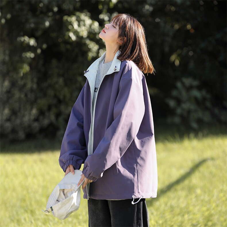 中性新款学院风双面穿宽松立领抽绳夹克外套A436-836-P6298，男装夹克，电商A436