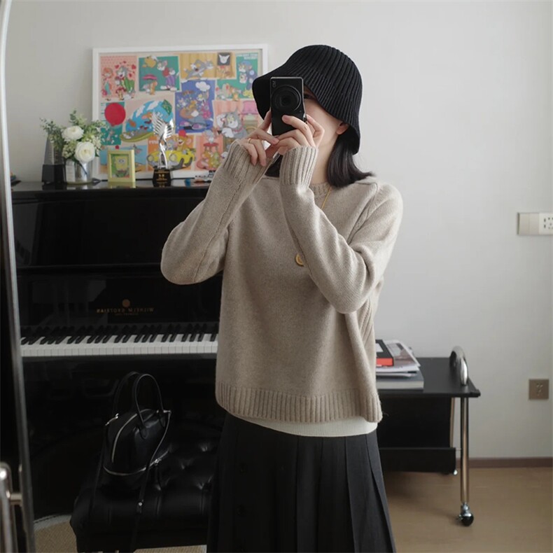 女士休闲长袖2025年秋季,针织衫/毛衣,泰沅羊绒