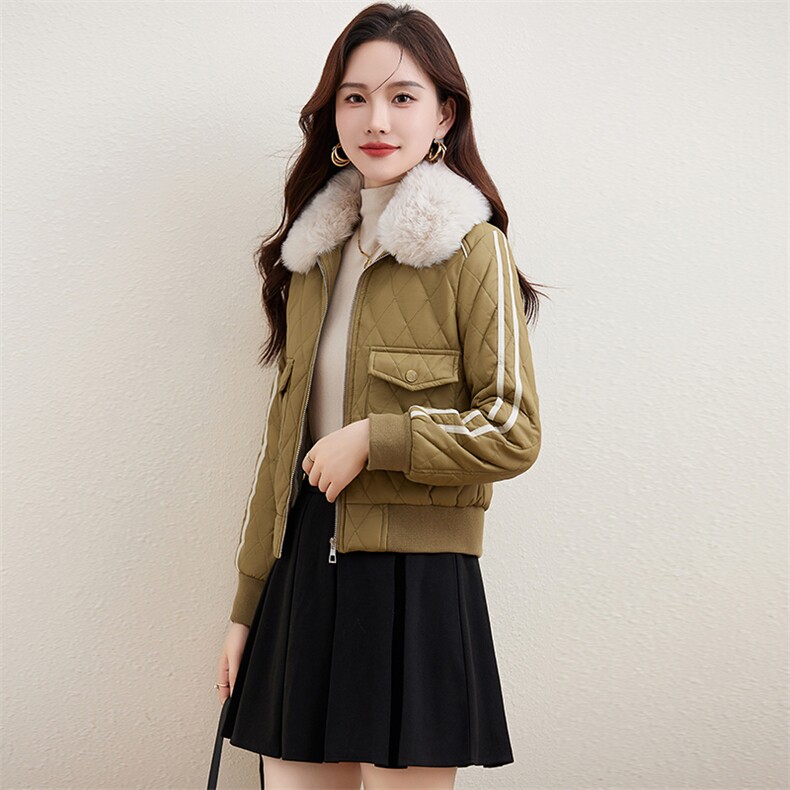 小皮衣棉服女短款2023冬季新款韩版修身显瘦机车服加绒皮夹克外套,女装棉衣/棉服,江南女神