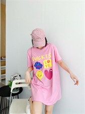 时尚潮流休闲长款T恤，女装T恤，泽妤