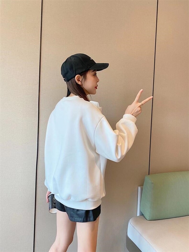 爱美欧现货，空气层花边领卫衣加厚，女装卫衣/绒衫，爱美欧