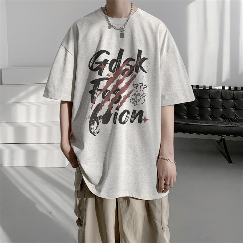已注册/夏季内景纯棉新款宽松圆领短袖T恤男半袖打底衫DT9677/P25图片