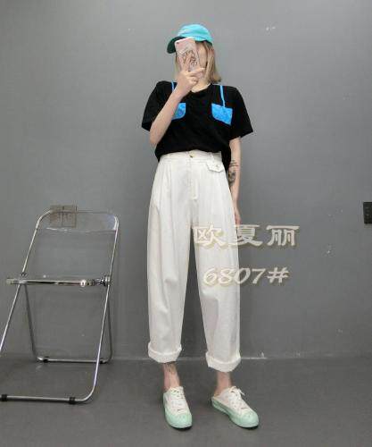 休闲直筒裤，女装，欧夏丽