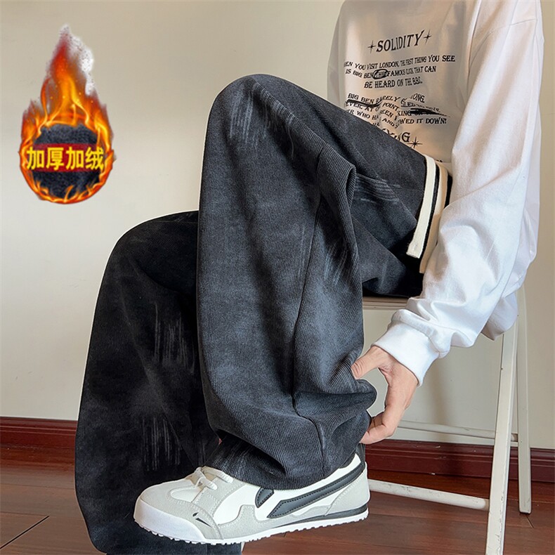 K25105特批25加绒特批35控68冬季保暖休闲裤灯芯绒扎染拖地裤男裤，男装棉衣，电商D229A