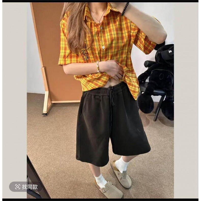 水洗做旧刺绣重磅短裤男款夏季大码运动五分裤子宽松阔腿休闲卫裤,男装牛仔裤,星座715-7