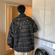 1港风小香风长袖衬衫男大码中性情侣潮衬衫男CCS8019P45加绒P55，男装衬衫，星座226-2