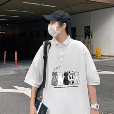 PL57100-P35翻领短袖polo衫男大码胖子半袖t恤男有领保罗衫模特，男装Polo衫，电商A040
