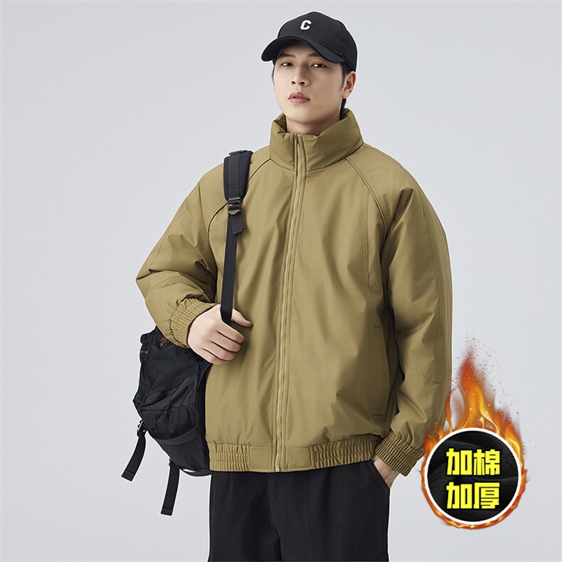 现货美式高街休闲棉衣夹克三防立领纯色户外工装加厚棉服外套,男装夹克,电商A486