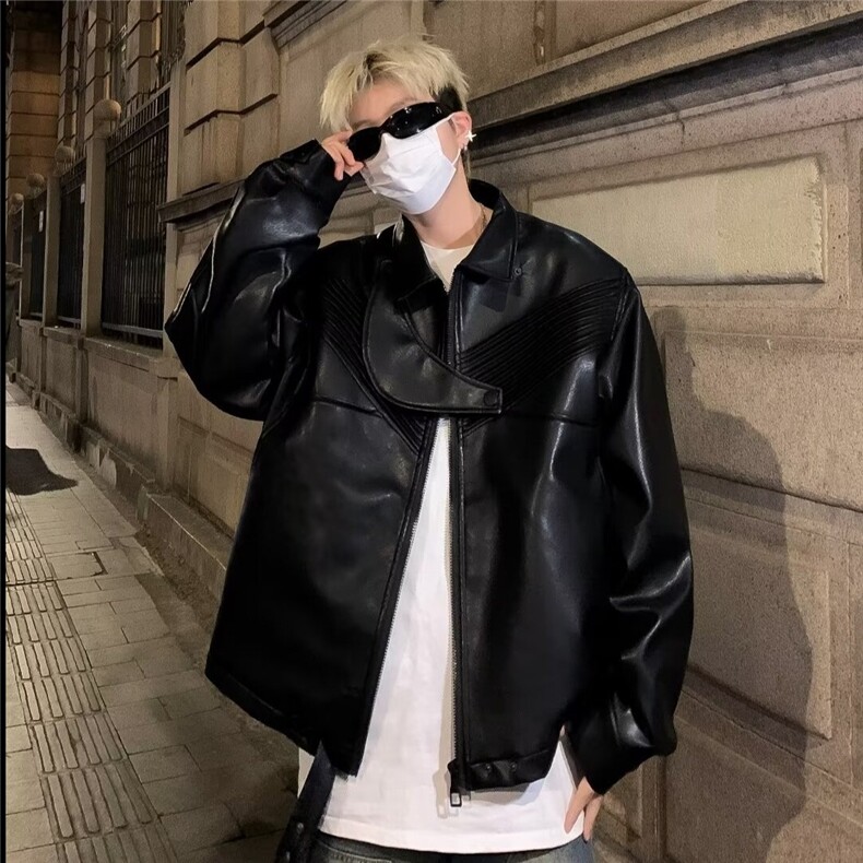 男装派克服男秋冬休闲痞帅机车皮衣夹克短款防风外套W9300,男装夹克,星座1116A-1（原606A）