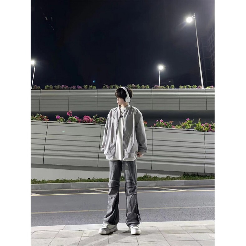 美式高街时尚牛仔裤男黄泥做旧水洗工装直筒拉链开叉裤KZH20-P55,男装牛仔裤,星座1007（原301D）
