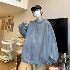 22秋新款麂皮发泡印花宽松休闲oversize套头卫衣B266-Y605-P60，男装卫衣，星座B257-1