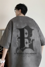 量大优可提供视频2024夏季麂皮绒短袖T恤D223A-LPT2415-P20，男装T恤，电商019-1