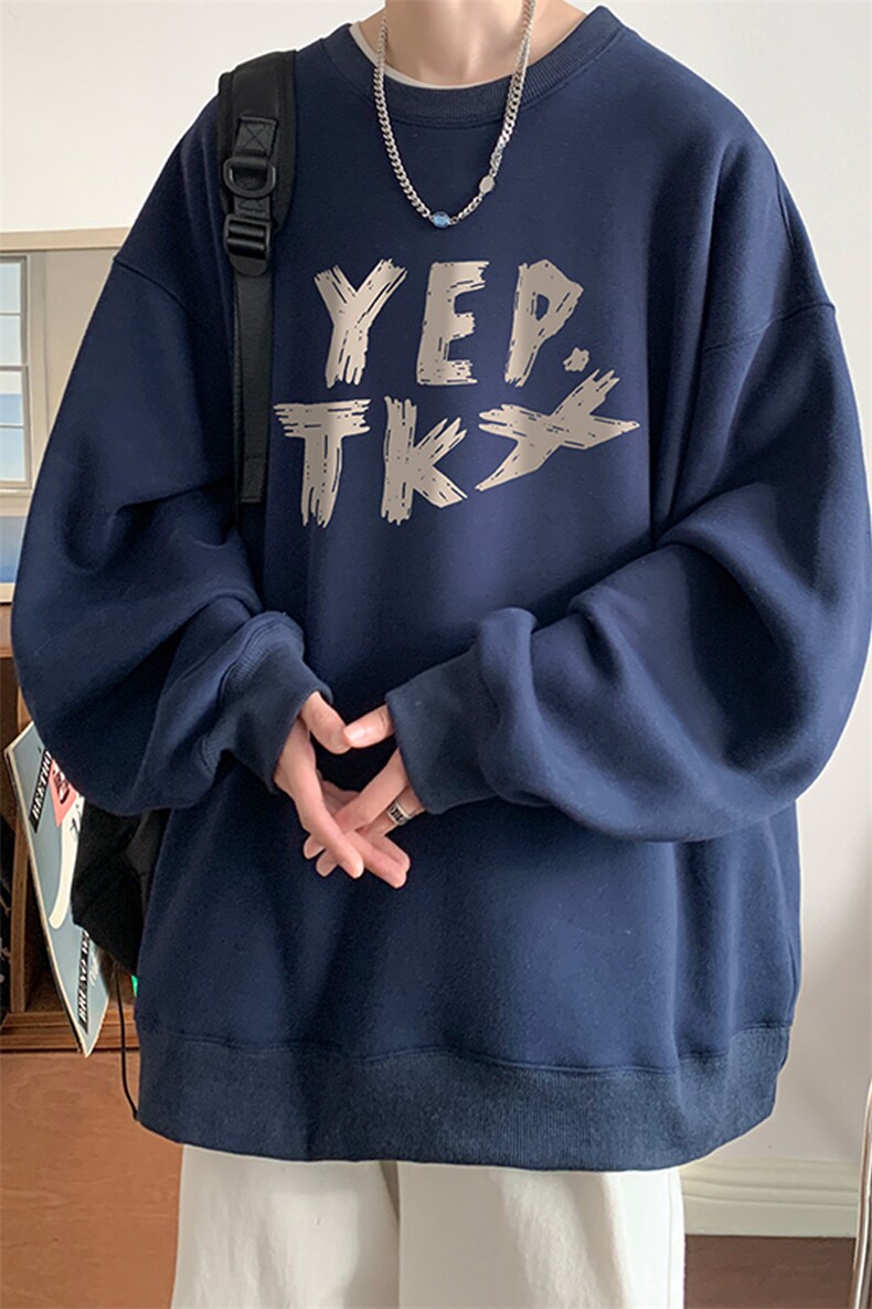 ！圆领卫衣男装港风长袖T恤男外套男WY146-P28,男装卫衣,电商B367