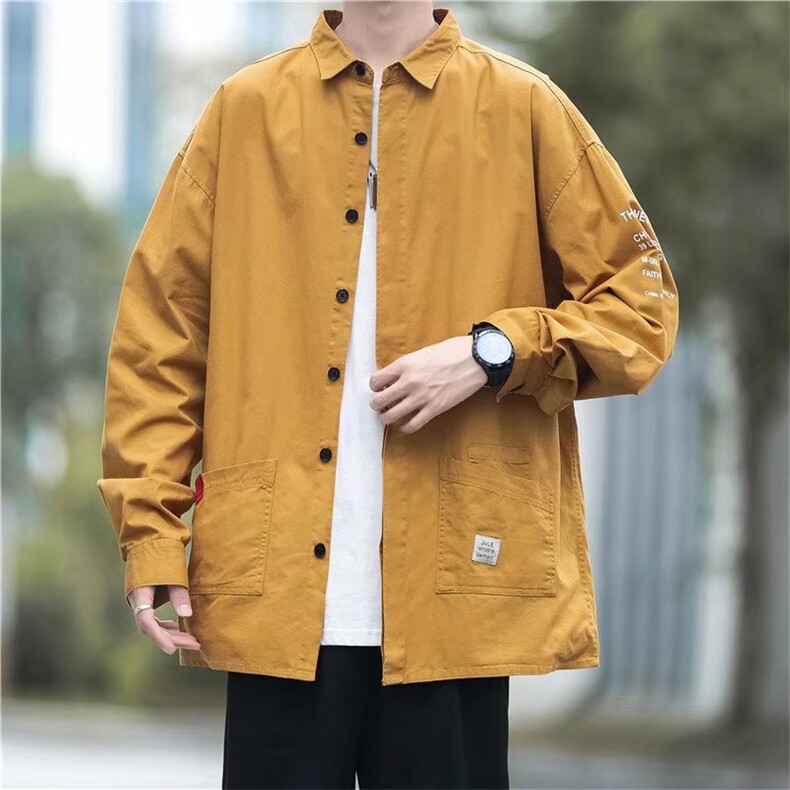 长袖衬衫男港风日系外套C3028P33,男装衬衫,星座1116-2