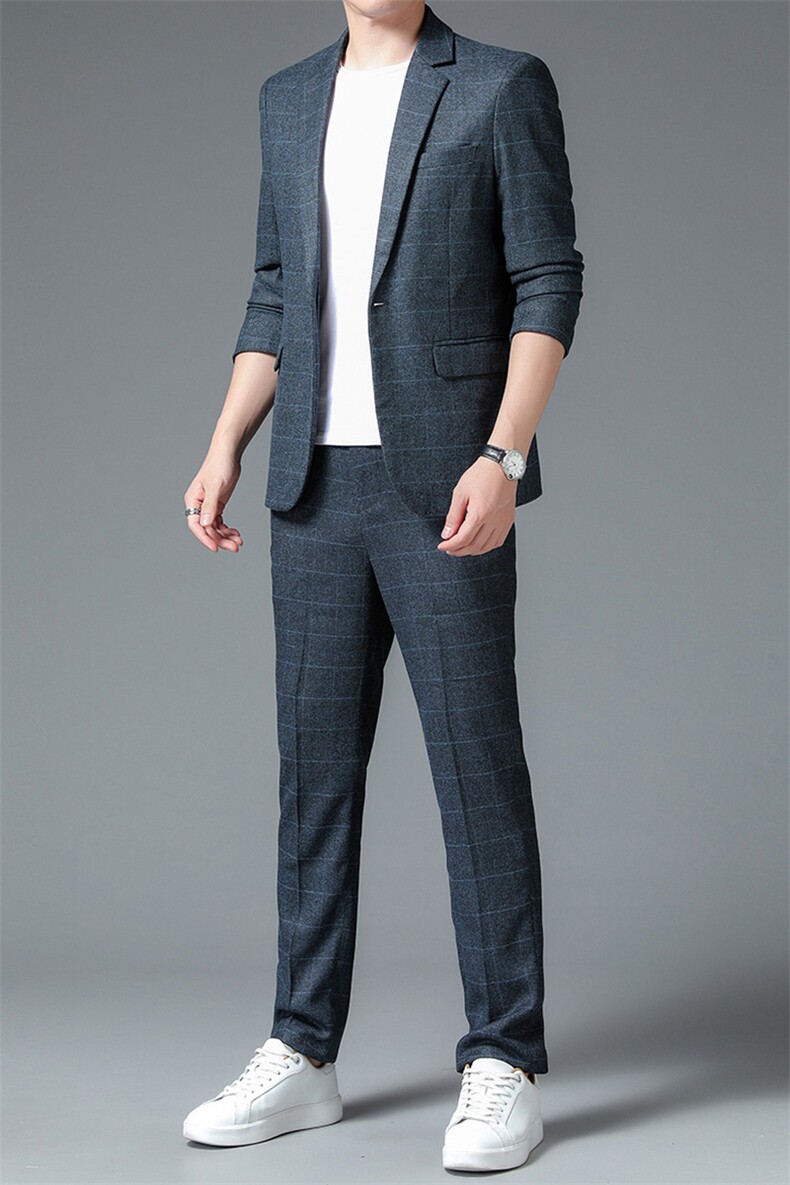 QTZ8022钱塘2020-2中青年男士时尚休闲帅气简约潮流套装P200,男装西服,钱塘207-2