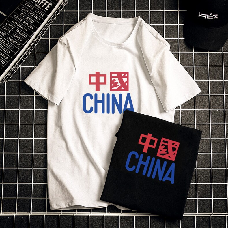 2026夏季新款纯棉男士潮流红蓝印花短袖T恤潮1210-2-9919-P15图片