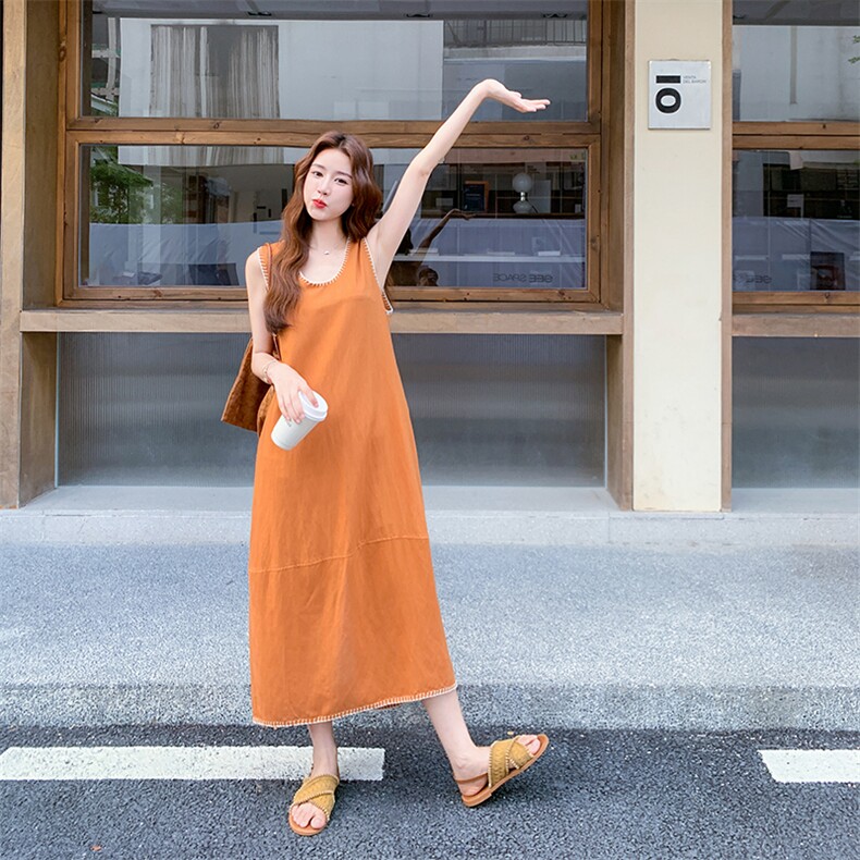 【新款】已出货！高定韩式大U领连衣裙-加腰带A007-P145-K218,女装连衣裙,2D015