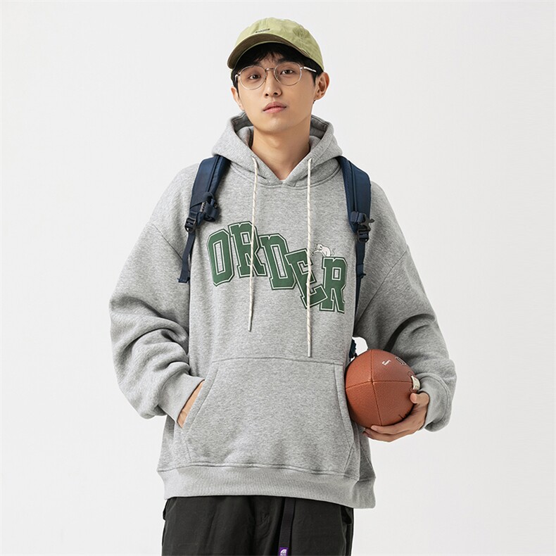 2026冬季新款男日系潮牌套头印花宽松休闲卫衣加厚卫衣WY558-F96图片