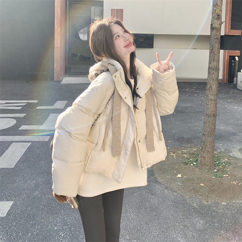 韩系毛织帽子（可脱卸）90绒加厚羽绒服2C239-117-P335-K458,女装羽绒服,2C239