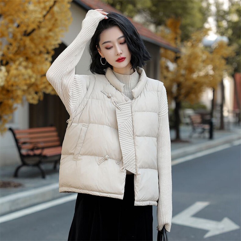 YGYL24款现货冬季时尚百搭90白鸭绒马甲,女装羽绒服,阳光伊恋
