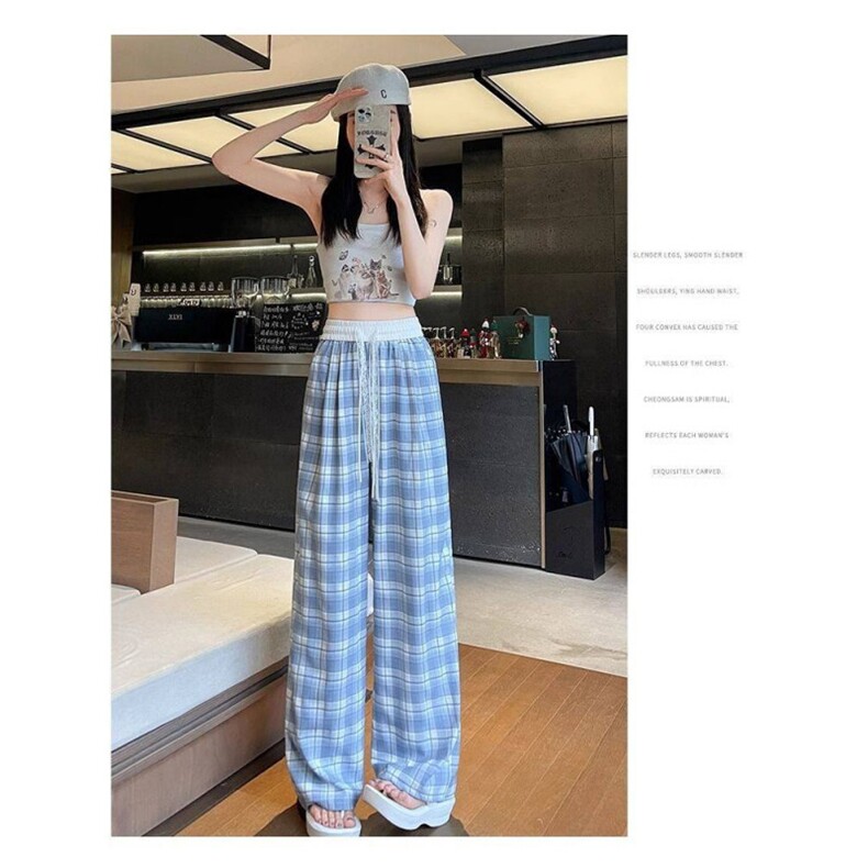 AK2316-P40夏季薄款2026新款慵懒风高腰宽松显瘦休闲直筒裤,女装休闲裤,星座617A-2