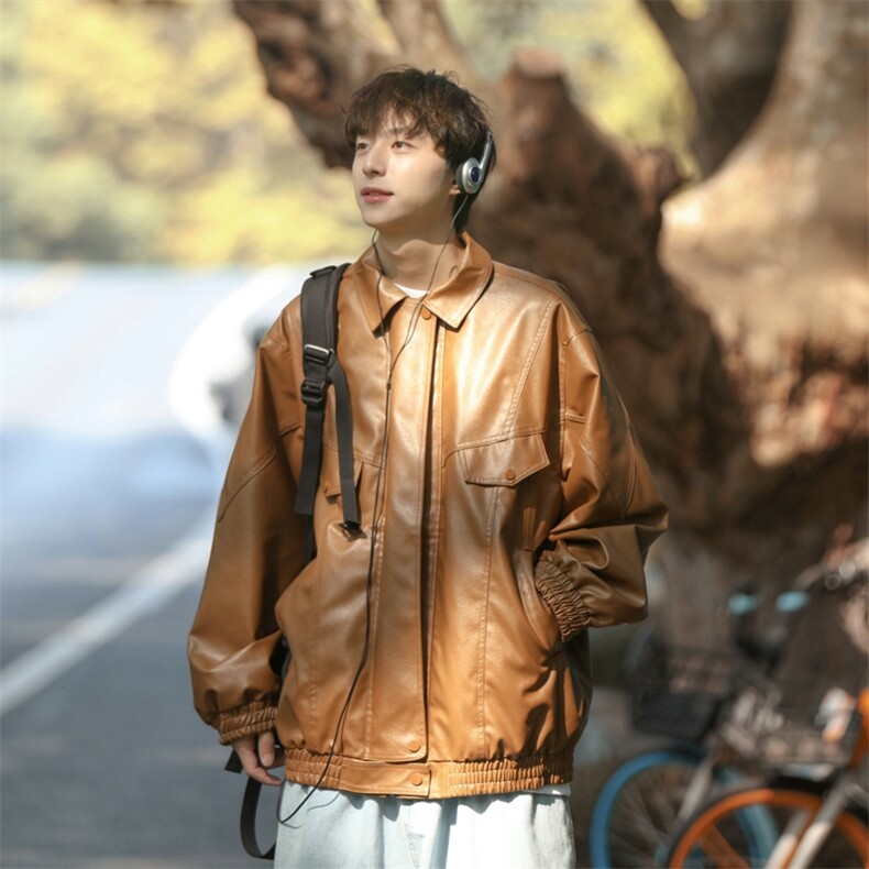 工装皮衣夹克外套814-1-JK400-P118148（聚酯纤维）,男装夹克,星座814-1