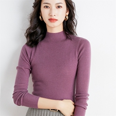 秋冬季新款半高领毛衣女长袖宽松显瘦百搭针织毛衣上衣，女装针织衫/毛衣，贵皇网供仓