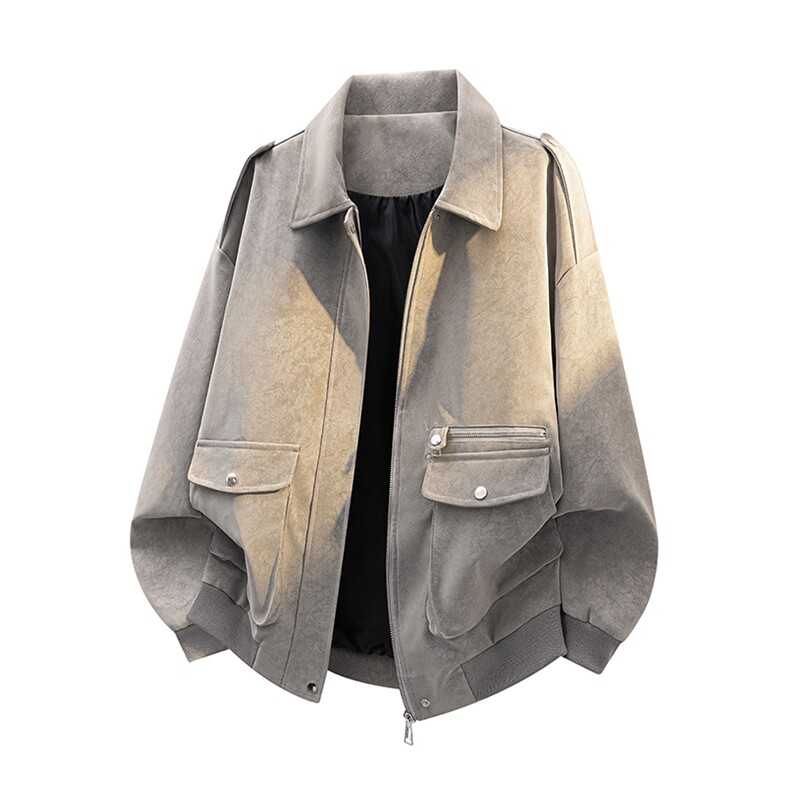 JK2563特P85控158拉链3D白底皮夹克外套棉服男100聚酯加棉特批100,男装夹克,电商B370