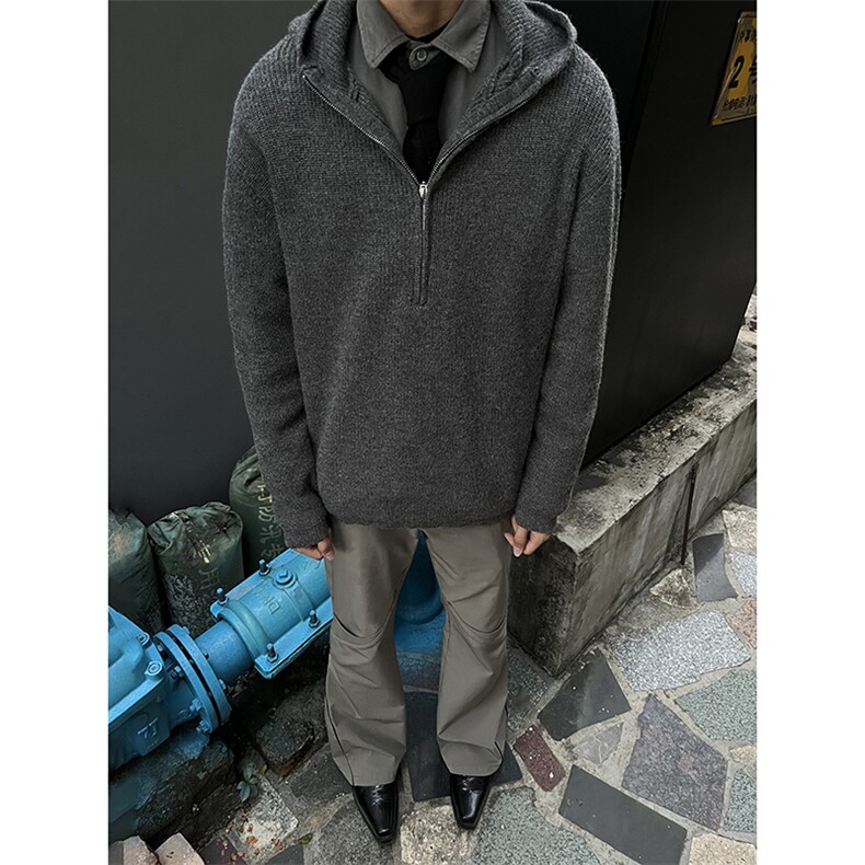 B221美式ins高街百搭纯色连帽毛衣SY2325-P80控108,男装针织衫/毛衣,电商B221
