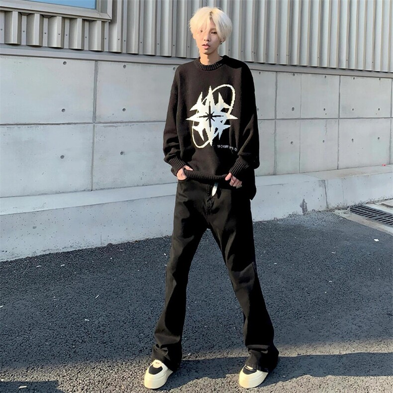 网图 现货抖音得物品质黑色弹力修身直筒牛仔裤 量大价格还可谈图片