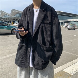 2022港风宽松休闲新款秋冬男装潮流西装外套痞帅小西服DM168-P70图片