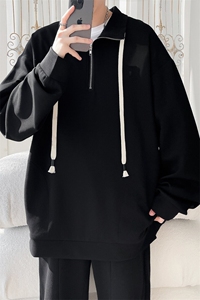 WY5021/P65春装新款高品质不起球个性套头卫衣男潮流宽松上衣外套图片