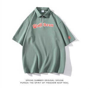 夏季新款POLO杉休闲潮流美式华夫格百搭翻领短袖T恤PL3321-P51图片