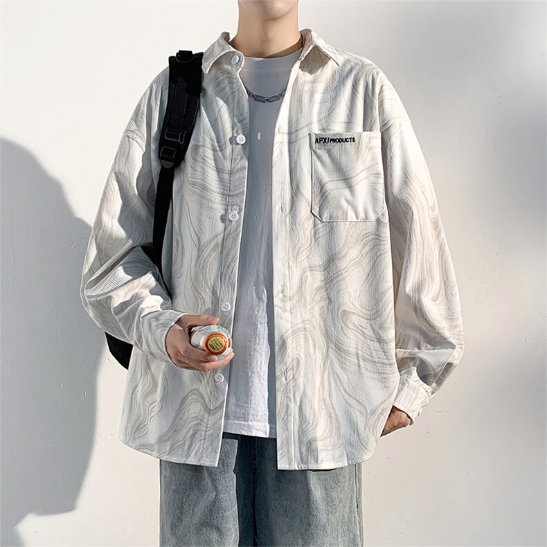 G806-P45秋季新款港风休闲宽松长袖衬衫男，男装衬衫，星座1204