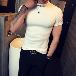夏季新款短袖t恤流夜店印花体恤衫修身男衣服A313-TX16-P35图片