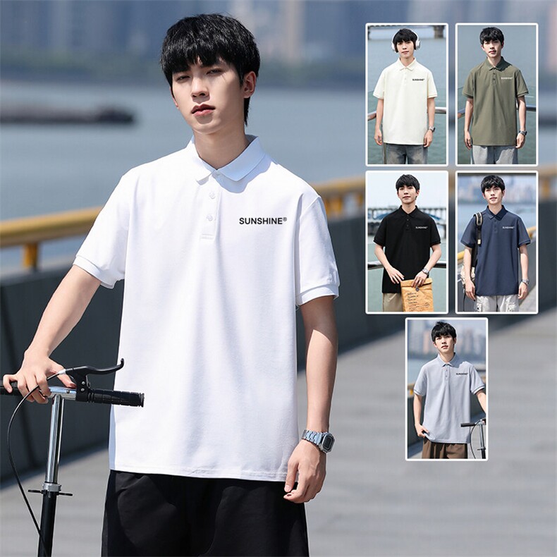 P06短袖男夏季新款印花潮流半袖上衣休闲透气高级翻领polo衫T恤衫，男装T恤，星座115A(原星座507）