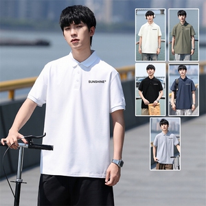 P06短袖男夏季新款印花潮流半袖上衣休闲透气高级翻领polo衫T恤衫，男装T恤，星座115A(原星座507）