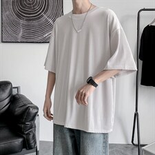新款百褶冰丝五分袖夏季潮流港风ins休闲百搭宽松T恤T847-P24，男装T恤，星座512-2