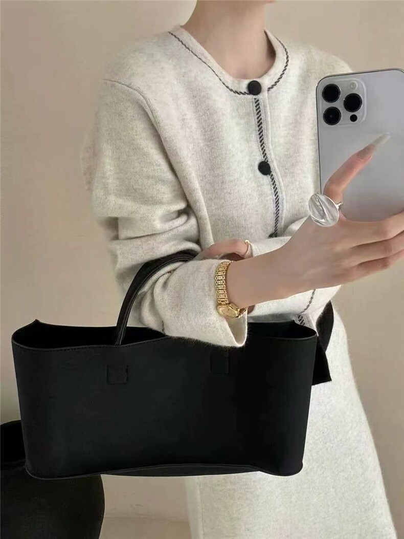 2025年秋季时尚百搭通勤简约休闲拼色小香风开衫，女装针织衫/毛衣，九戎