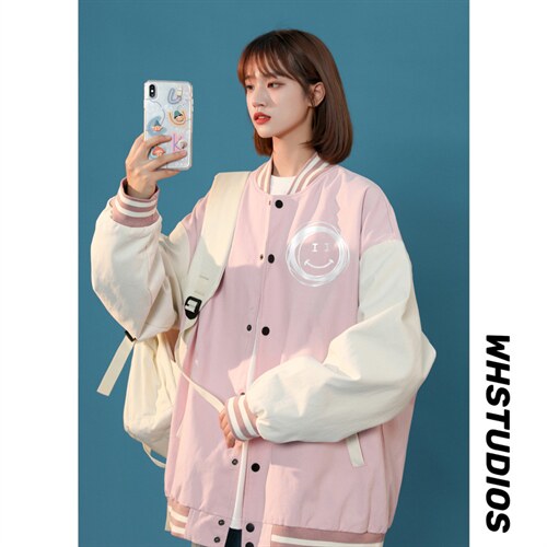 中性风 春秋季情侣棒球服男女休闲夹克女时尚外套男BQF265-P50图片