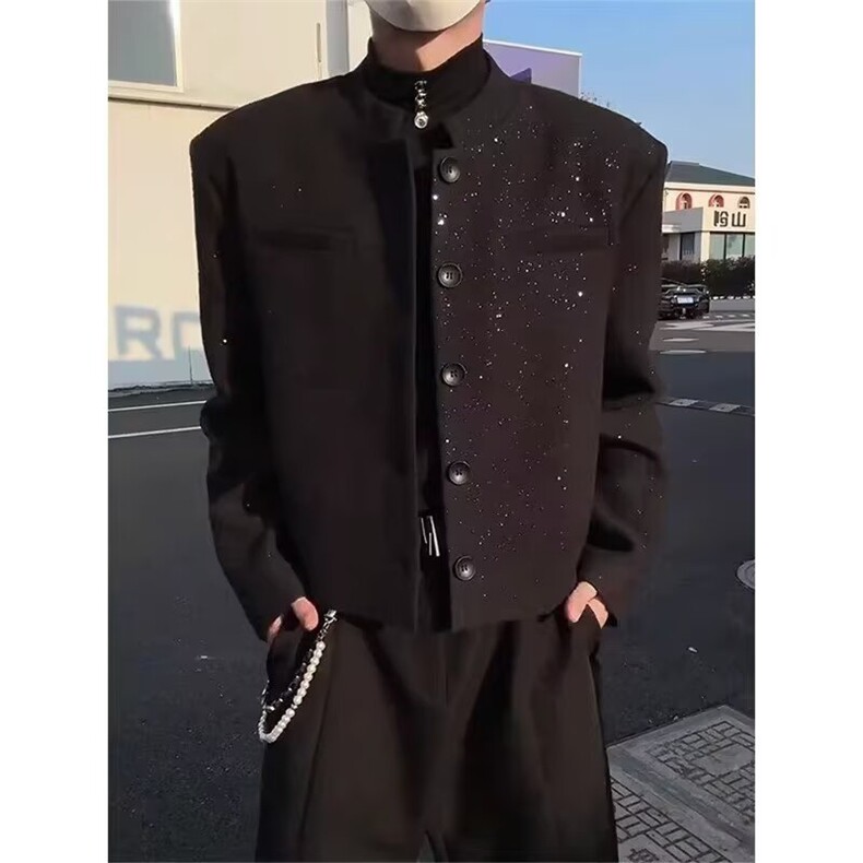 中山装男士青年修身套装中华立领西服装婚礼礼服风唐装韩版帅,男装西服,星座506A