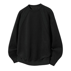 抖音得物高品质二开25秋冬美式高街重磅结构螺纹拼接圆领卫衣X095，男装卫衣，电商A486