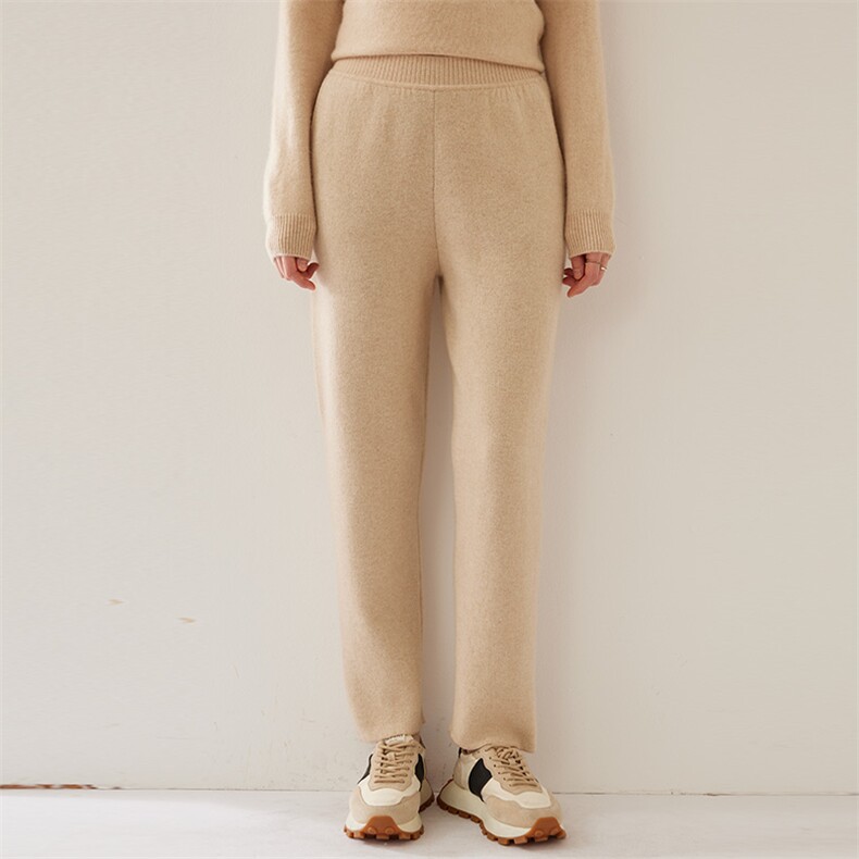 女士秋冬羊绒衫35%羊绒简约休闲保暖舒适，女装休闲裤，濮尚羊绒