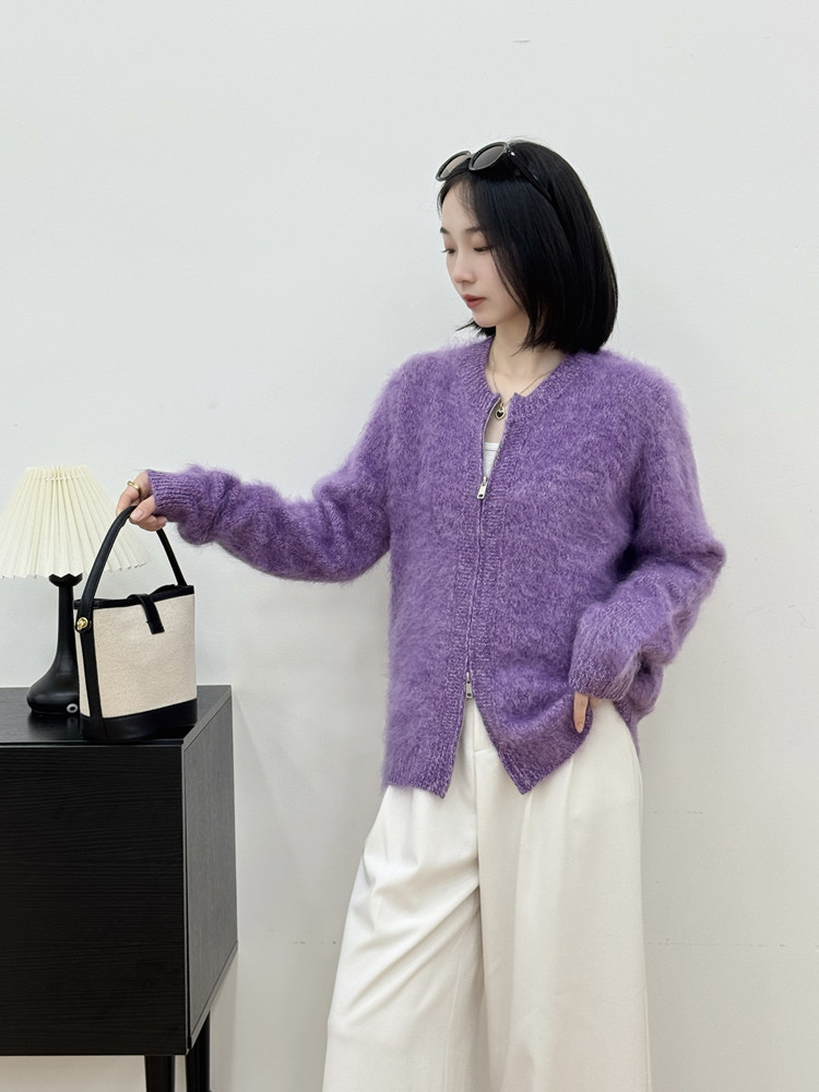 2025年秋季时尚百搭通勤简约三股加厚拉链,女装羊毛衫,美轩羊绒