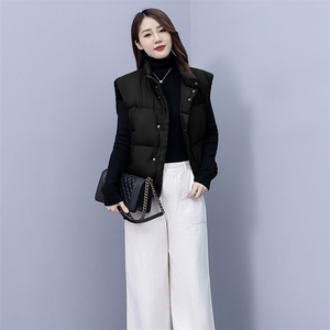 2024新款秋冬时尚大方女装马甲简约百搭轻薄羽绒服背心外套显瘦保暖无袖上衣