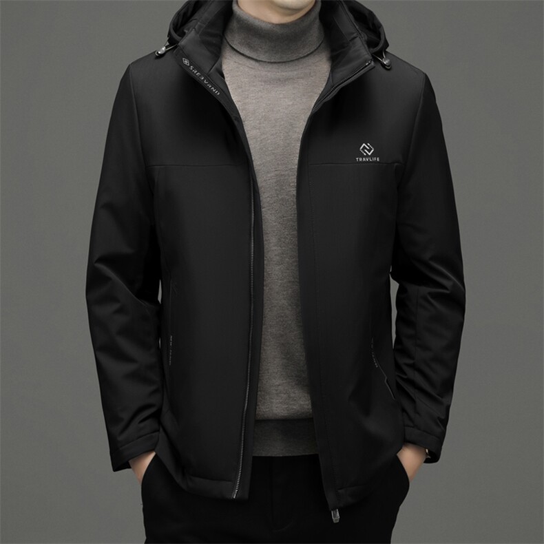 CD8828钱塘2020-2秋冬中老年男士加绒保暖羽绒服连帽百搭外套P380,男装羽绒服,钱塘207-2