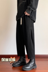 冬季新款加厚抗起球呢料哈伦裤宽松大码休闲小脚萝卜裤男873-P65，男装休闲裤，电商C305A